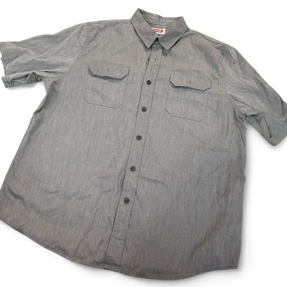 Wrangler cotton Grey button-up shirt XL - New without tags | Summer button down - Picture 3 of 8